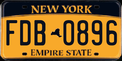NY license plate FDB0896