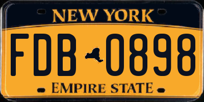 NY license plate FDB0898