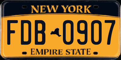 NY license plate FDB0907