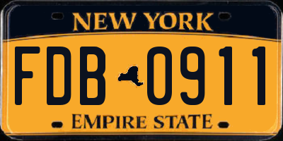 NY license plate FDB0911