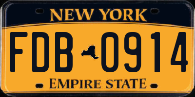 NY license plate FDB0914