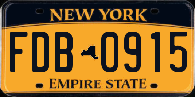 NY license plate FDB0915
