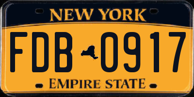 NY license plate FDB0917