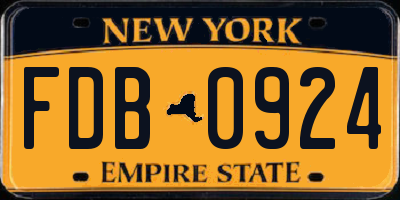 NY license plate FDB0924