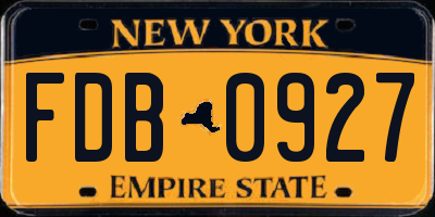 NY license plate FDB0927