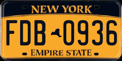 NY license plate FDB0936