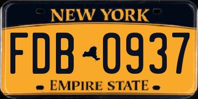 NY license plate FDB0937