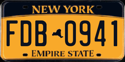 NY license plate FDB0941