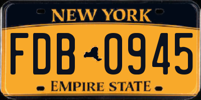 NY license plate FDB0945