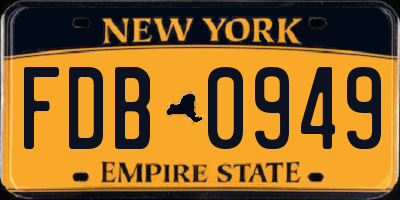 NY license plate FDB0949
