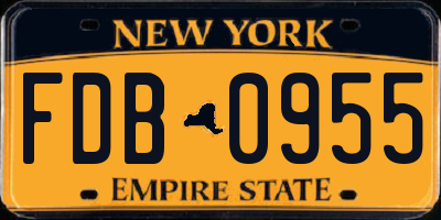 NY license plate FDB0955