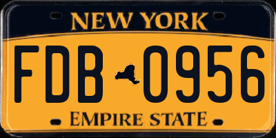 NY license plate FDB0956