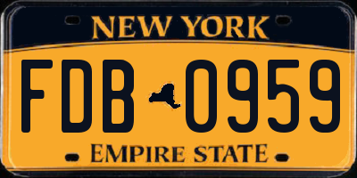 NY license plate FDB0959