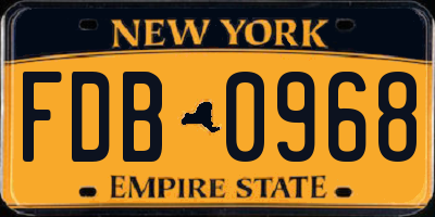 NY license plate FDB0968