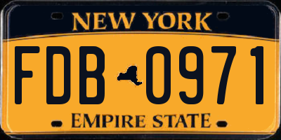 NY license plate FDB0971
