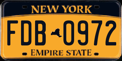 NY license plate FDB0972