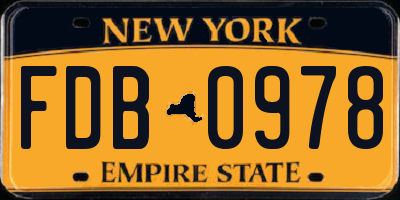NY license plate FDB0978
