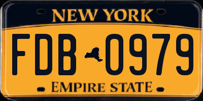 NY license plate FDB0979