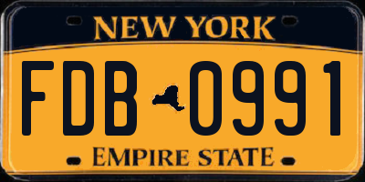 NY license plate FDB0991