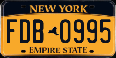 NY license plate FDB0995