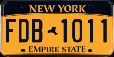 NY license plate FDB1011