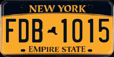 NY license plate FDB1015