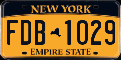 NY license plate FDB1029