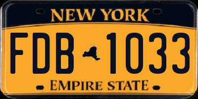 NY license plate FDB1033