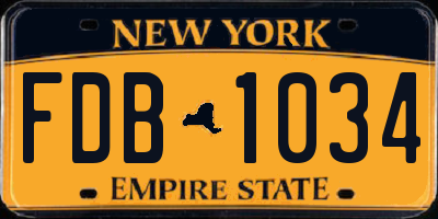 NY license plate FDB1034