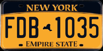 NY license plate FDB1035