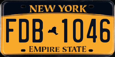 NY license plate FDB1046