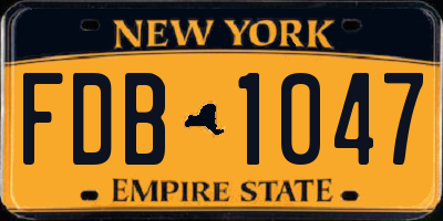 NY license plate FDB1047