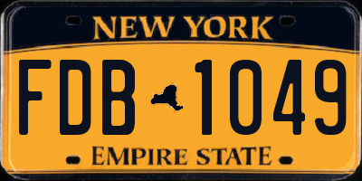 NY license plate FDB1049