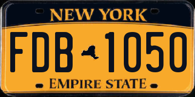 NY license plate FDB1050