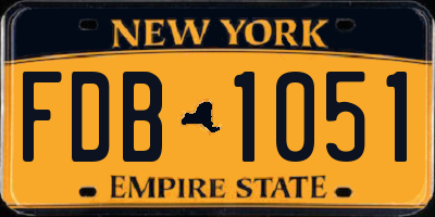 NY license plate FDB1051