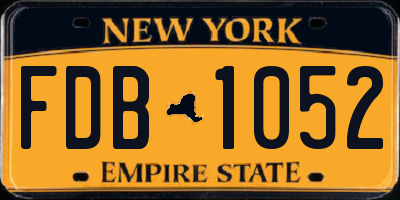 NY license plate FDB1052