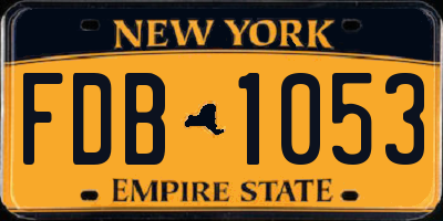 NY license plate FDB1053