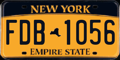 NY license plate FDB1056