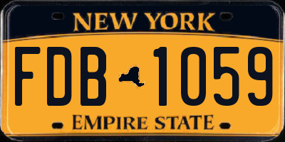 NY license plate FDB1059