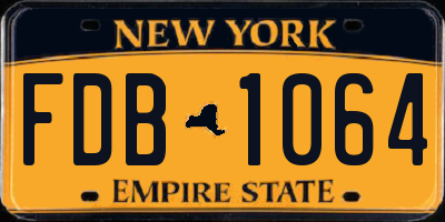 NY license plate FDB1064