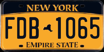 NY license plate FDB1065