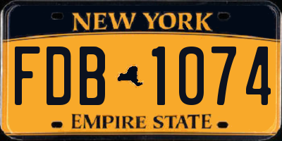 NY license plate FDB1074