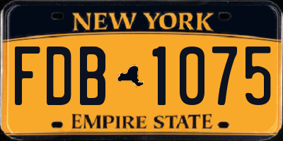 NY license plate FDB1075