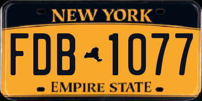 NY license plate FDB1077