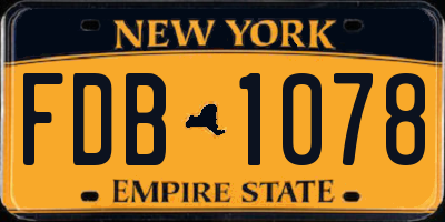 NY license plate FDB1078