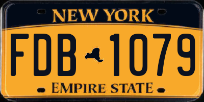NY license plate FDB1079