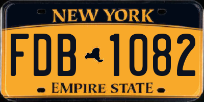 NY license plate FDB1082