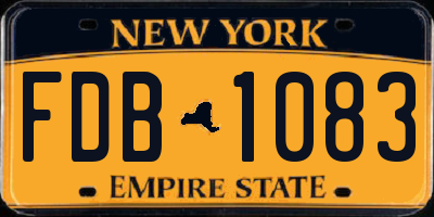 NY license plate FDB1083