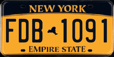 NY license plate FDB1091