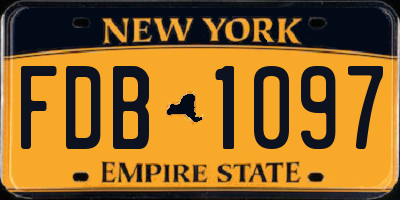 NY license plate FDB1097